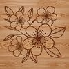 Simple Sakura Flower Design Vector graphic representation of a single sakura blossom with delicate petals.