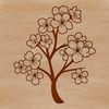 Sakura Flower Vector Art A detailed vector design of a single cherry blossom plant with intricate petals.