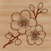 Beautiful Blooming Sakura Plant Design A detailed illustration of a blooming cherry blossom plant with delicate pink petals.
