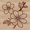 Pink Cherry Blossom Illustration A stylized illustration of a single cherry blossom flower with pink petals.