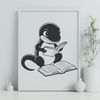 Whimsical Amphibian A digital illustration of a salamander sitting on a stack of books.
