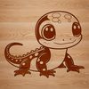 A vector illustration of a salamander in various colors, suitable for editing in graphic design software.