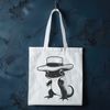 Salamander Silhouette with Hat An amphibian salamander figure with a hat on its head, designed as vector art.