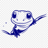 Leafy Green Salamander Design A digital illustration of a salamander peeking out from behind a leafy green background.