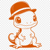 Vectorized Amphibian Friends Wearing Hats An illustration of a salamander wearing a hat, rendered in vector format.