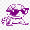 Amphibian Character Wearing Cool Shades A digital illustration of an amphibian animal wearing sunglasses.