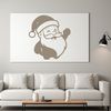 A graphic representation of Santa Claus in a simple silhouette design.