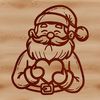 A digital illustration of Santa Claus in traditional Christmas attire.