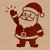 Illustrative vector art of a smiling Santa Claus in traditional Christmas attire.