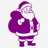 A digital illustration of Santa Claus in silhouette, suitable for commercial or personal use.