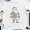 A silhouette vector graphic illustration of Father Christmas in festive attire.