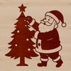 A vector design featuring Santa Claus with traditional holiday attire.