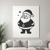 An illustration of Father Christmas in a festive holiday setting, suitable for commercial or personal use.