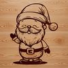 A standing illustration of a traditional Christmas figure in festive attire.