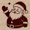 SVG illustration of a traditional Christmas figure in red suit, bearded man holding bag.