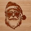 Merry Santa in Shades An illustration of a jolly Father Christmas character wearing sunglasses.