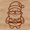 Simple Santa Silhouette Vector Graphic A simple line drawing of Father Christmas standing in front of a festive background.
