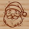 Christmas Season Illustration Illustrated portrait of Santa Claus in a festive red suit with white fur trim, suitable for Christmas-themed vector art.