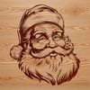 Vintage Christmas Character Graphic A digital illustration of Santa Claus wearing a red hat and beard.