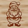 A digital illustration of a standing Santa Claus in festive holiday attire.