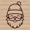 Christmas Icon Illustration A simple line drawing illustration of Father Christmas wearing a red coat and hat.