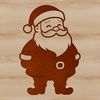 An SVG vector art design featuring the silhouette of Santa Claus with a traditional red suit.