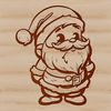 A digital illustration of a jolly standing Santa Claus character in Christmas attire.