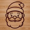 Christmas Icon SVG Image A simple line drawing illustration of Father Christmas.
