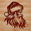 Beautiful Father Christmas Head Illustration A detailed illustration of Father Christmas's head with a white beard and hat.