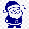 SVG silhouette of Santa Claus with a fun and playful design for commercial use.
