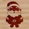 Jolly Santa Figure A standing figure of a jolly old man with a red suit and hat, ideal for Christmas decorations or designs.