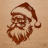 A digital illustration of Father Christmas wearing glasses and a red hat.