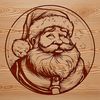 Festive Santa Illustration A digital illustration of Santa Claus in a festive holiday setting.