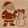 Vector graphic of Santa Claus silhouette with detailed facial features.