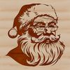 SVG design of a jolly old man with a white beard in a red suit.