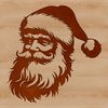 Festive Santa Portrait A digital illustration of Santa Claus's head with festive Christmas attire.