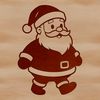 A vector illustration of Father Christmas in traditional attire.