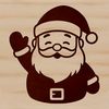 Vector illustration of jolly Father Christmas character in festive holiday attire.