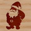 A digital illustration of Santa Claus standing in a festive holiday setting, suitable for Christmas designs.