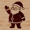 Illustrative vector art of Father Christmas in festive attire, suitable for commercial use.
