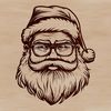 Jolly Saint Nick in Spectacles A digital illustration of Father Christmas with glasses, suitable for vector art projects.