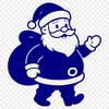 A digital silhouette of Santa Claus, suitable for various uses including crafting and design projects.