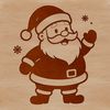 Illustrative vector art of Father Christmas in red suit with white beard, suitable for commercial use.