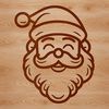 Jolly Old Fellow Christmas Portrait A digital illustration of Father Christmas in red attire.