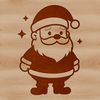 A silhouette vector illustration of Santa Claus in a festive holiday outfit.