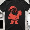 Vector illustration of jolly Santa Claus in traditional holiday attire.