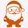 A vector illustration of Father Christmas in red suit and hat.
