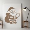 Vector illustration of Father Christmas in traditional attire, suitable for commercial or personal use.