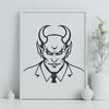 SVG Devil Design in Dark Style A stylized illustration of the devil in a Gothic-inspired design.
