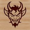Graphic Devil Design Illustrative representation of the devil in a bold, graphic style suitable for Halloween decorations or designs.